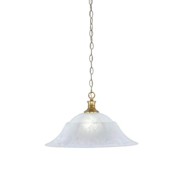 Unbranded Peabody 60-Watt 1-Light New Age Brass Shaded Mini Pendant Light with Glass Shade
