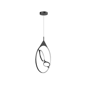 Serif 24 in. 1 Light 40-Watt Black Integrated LED Pendant Light