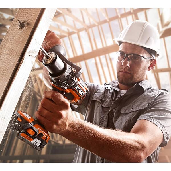 RIDGID - 18-Volt Lithium-Ion Cordless Brushless 1/2 in. Compact Hammer Drill with (2) 1.5 Ah Batteries and 18-Volt Charger