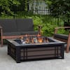 Real Flame Hamilton 44 in. x 13 in. Rectangle Steel and Slate Natural Wood-Burning Fire Pit in Black and Brown with Slate Top 946-NST