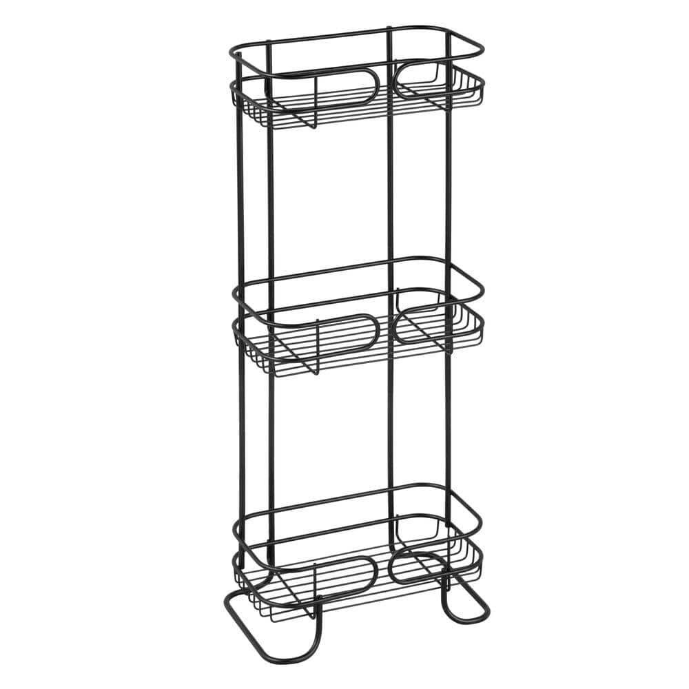 Granton 28 in. x 10 in. Freestanding 3-Tier Shower Caddy in Black