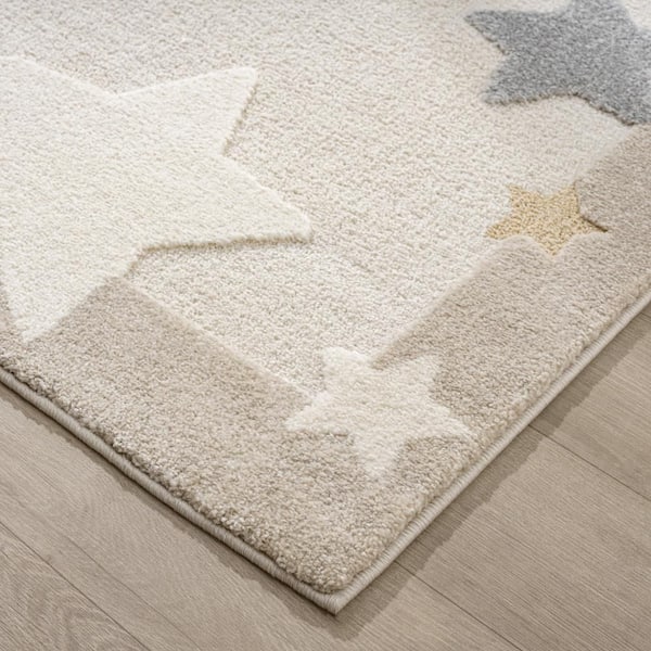 Eternal Super Star Galaxy Beige 8 ft. x 10 ft. Kids Rugs