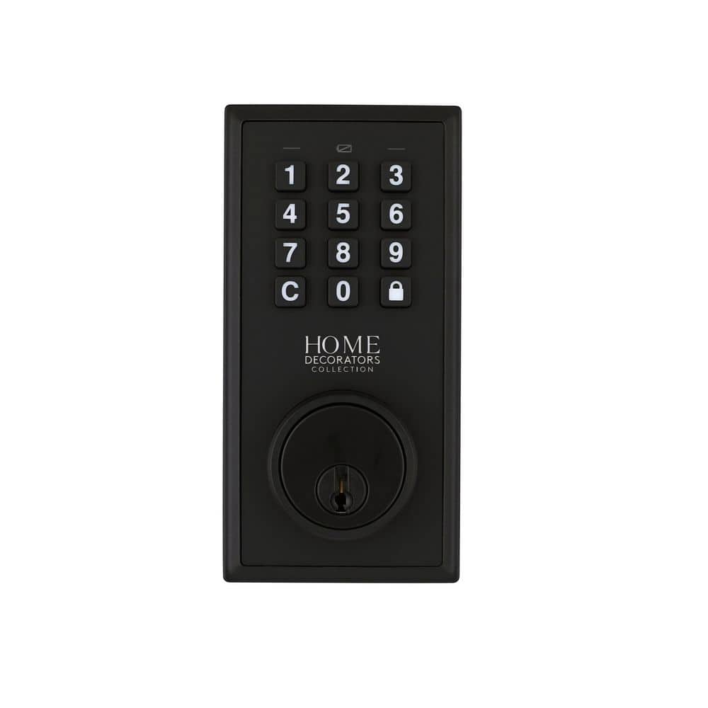 Knurled Matte Black Electronic Keypad Deadbolt price history on PriceWatchPro