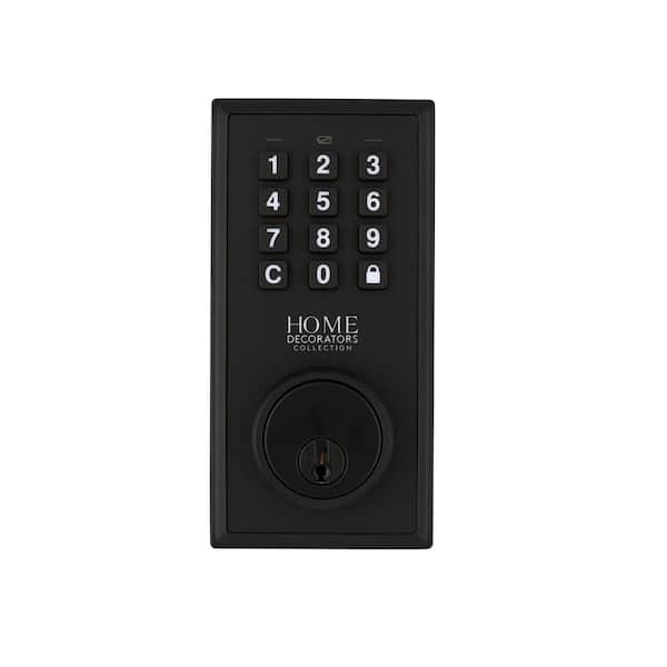 Knurled Matte Black Electronic Keypad Deadbolt