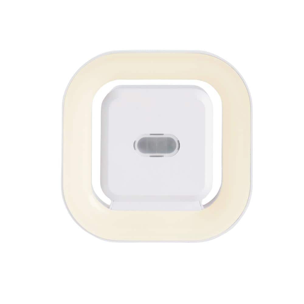 PRIVATE BRAND UNBRANDED 2 in. Plug-In Indoor Square LED Motion Sensor  Automatic Dusk to Dawn Fade on and off Warm White Night Light NL/DDMM/HD -  The Home Depot