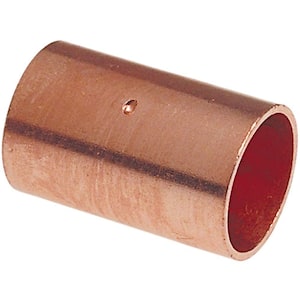 1/2 in. Copper Pressure Cup x Cup Coupling Fitting with Stop