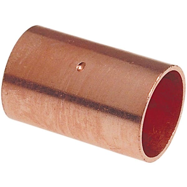 Everbilt 2 in. Copper Pressure Cup x Cup Coupling Fitting with Stop