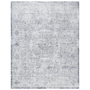 Alhambra Dark Gray/Gray 9 ft. x 12 ft. Traditional Distressed Area Rug