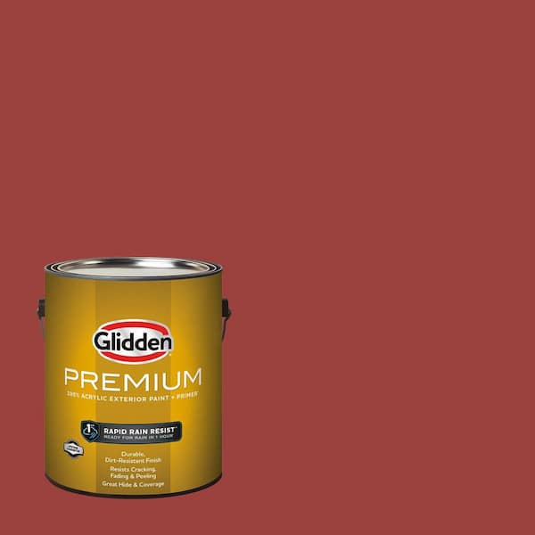 Glidden Premium 1 gal. PPG1057-7 Burning Bush Semi-Gloss Exterior