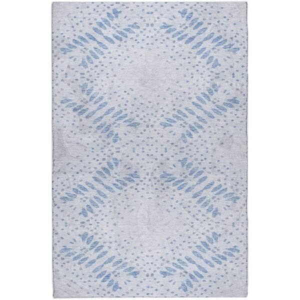 Dream Shag Premium Machine Washable Abstract ADS778 Blue 10 ft. x 14 ft. Area Rug