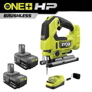 ONE+ 18V Lithium-Ion 4.0 Ah Compact Battery (2-Pack) and Charger Kit with FREE ONE+ HP Brushless Jig Saw