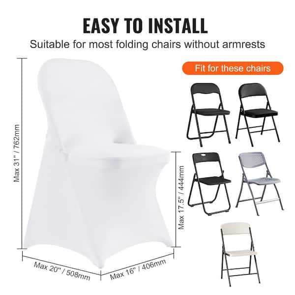 VEVOR White Stretch Spandex Chair Covers 30 PCS Folding Kitchen Chairs Cover  Universal Washable Slipcovers Protector ZYTBS162031CMKCHDV0 - The Home Depot