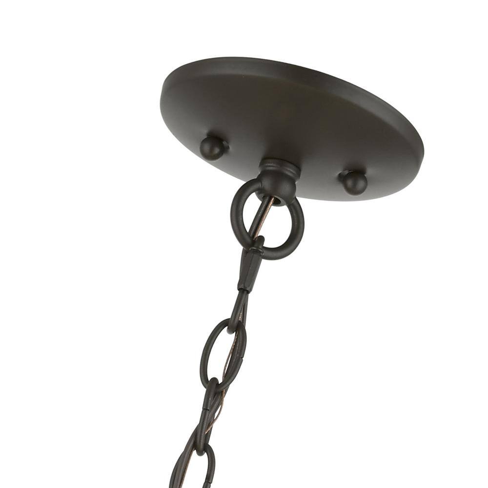 Edinburgh English Bronze 3-Light Drum Pendant with Off-White Shade