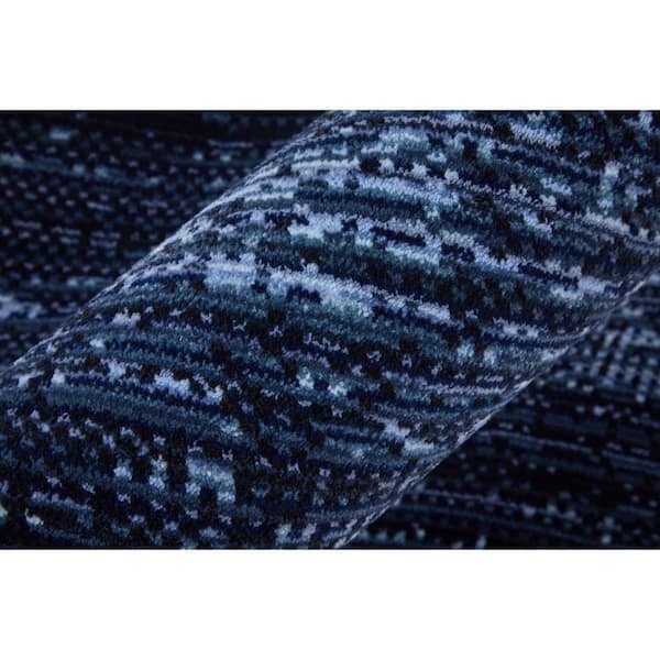 2 ft. x 3 ft. Black, Blue Solid Color Area Rug