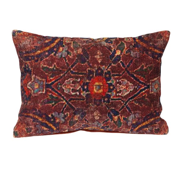 PARKLAND COLLECTION 20 X 20 Transitional Tapestry Red 14 in. x 20 in. Pillow