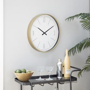 20 in. x 20 in. Gold Glass Wall Clock