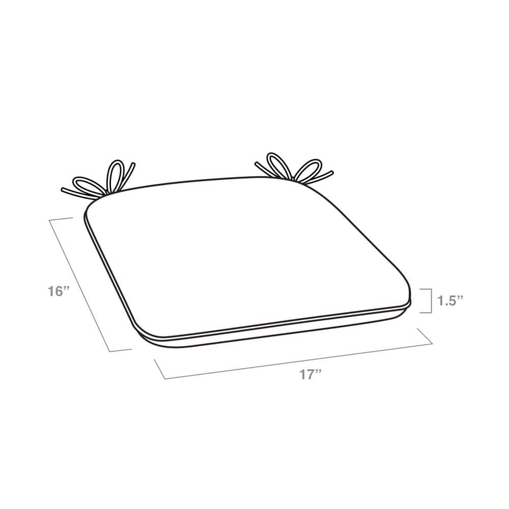 Ruby Red Polyester Foam Seat Pads, Set of 2, 17 x 16