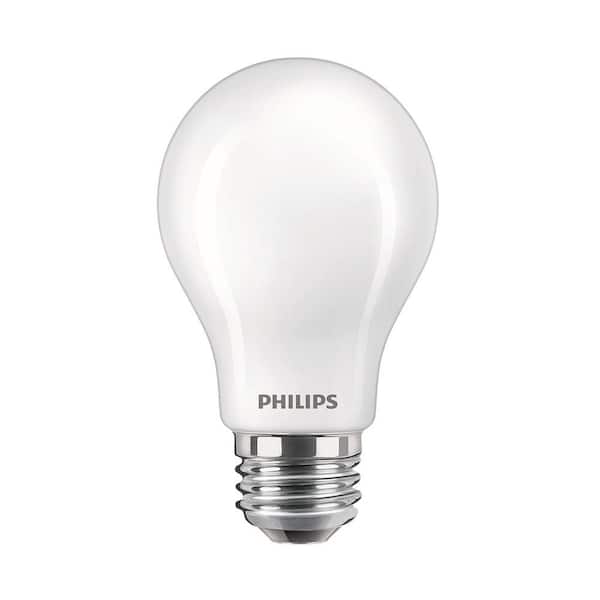 Philips 40-Watt Equivalent A19 Dimmable Energy Saving LED Light Bulb Frosted Glass Daylight (5000K) (2-Pack)