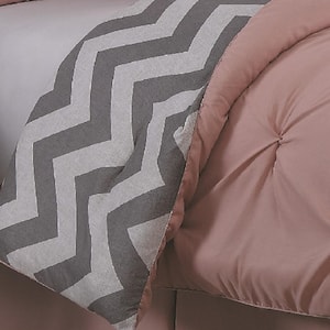 Ella Pinch Pleat Reversible Comforter Set with Bedskirt