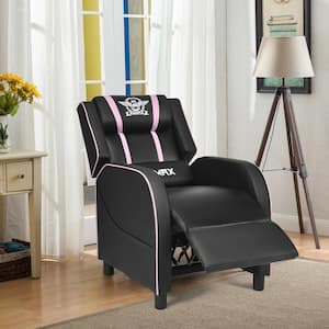 25 in. W Massage Gaming Recliner Chair Racing Single Lounge Sofa Home Theater Seat Pink