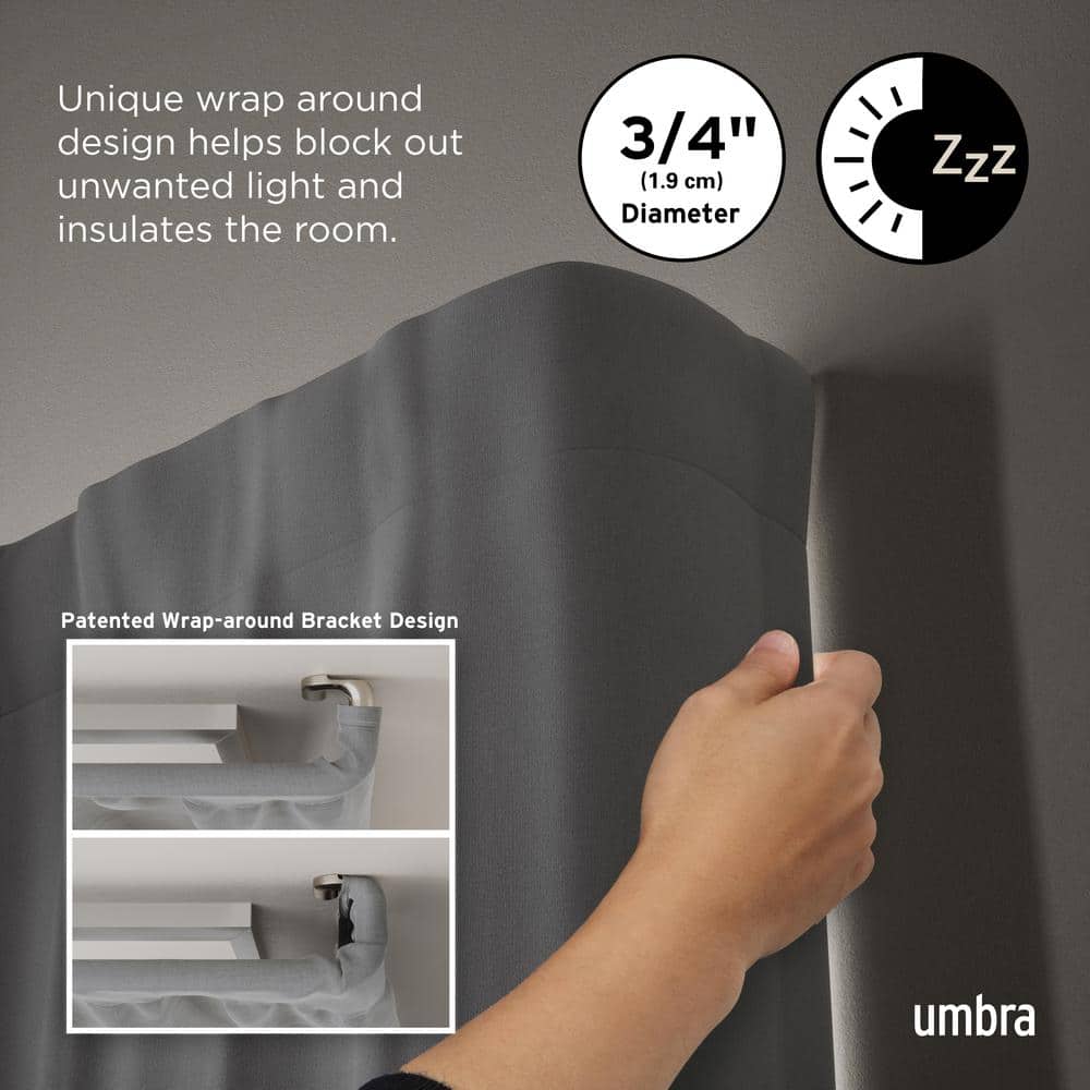 Matte Nickel 66-144" Adjustable Blackout Curtain Rod