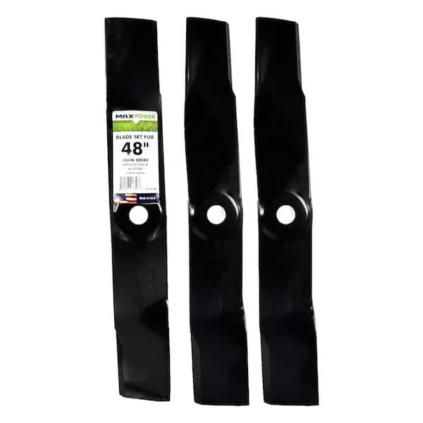 Maxpower 3 Blade Set For Many 48 In Cut John Deere Mowers Replaces Oem S M127500 And M145476