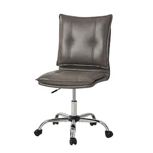 Earl Grey Modern Faux Leather Swivel Task Chair with Metal Base