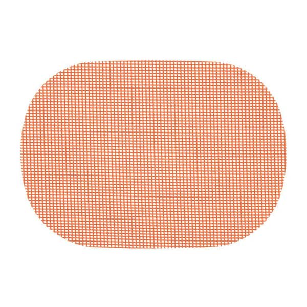 Fishnet 17 in. x 12 in. Spice Orange PVC Covered Jute Oval Placemat (Set of 6)