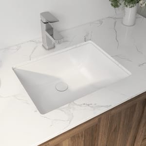 Denbigh Vitreous China 18 in. x 13 in . Undermount Bathroom Sink in Crisp White with Overflow