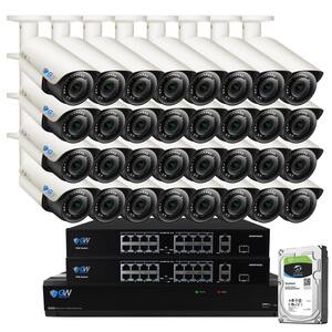 32-Channel 5MP NVR 8TB Security Camera System with 32 Wired IP Cameras Bullet Varifocal Zoom, Mic, Human Detection