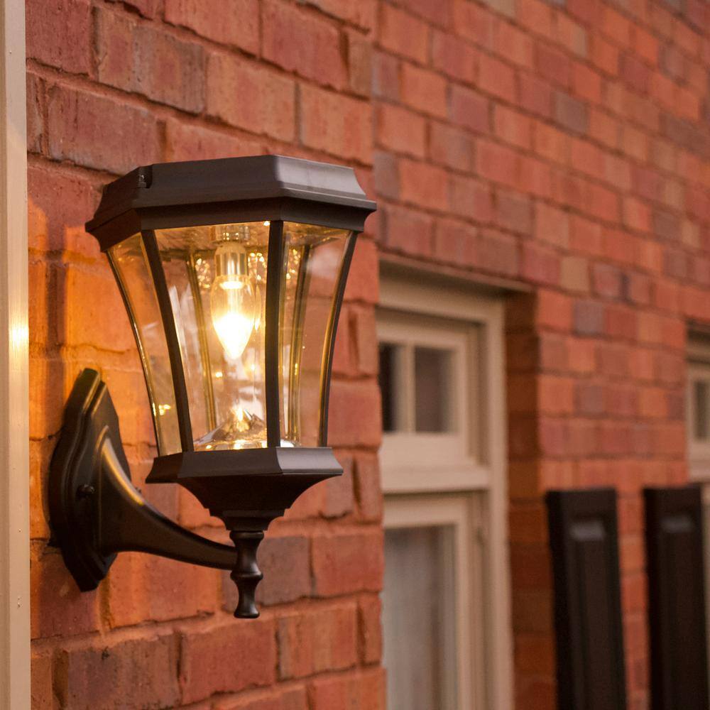 Victorian Black Aluminum Solar LED Lamp Post with Motion Sensor