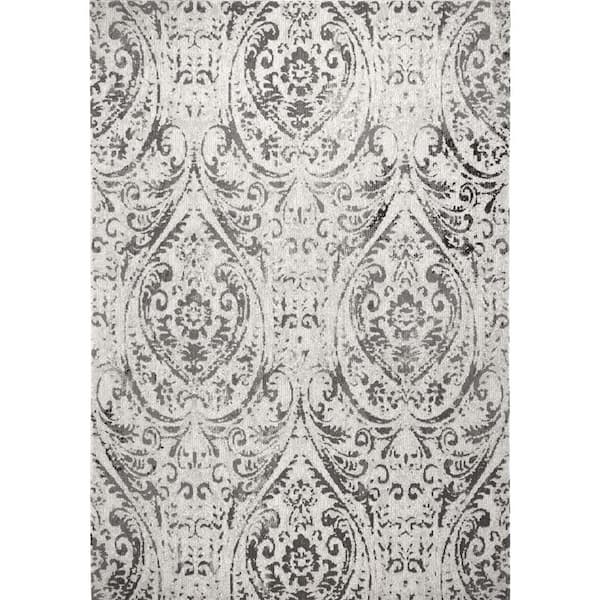 Patio Sofia Juniper Ivory/Gray 5 ft. x 7 ft. Medallion Indoor/Outdoor Area Rug