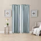 Ellis Curtain Blue Toile Rod Pocket Room Darkening Curtain - 34 in. W x ...