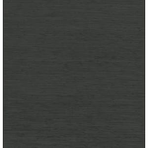 Kira Charcoal Hemp Grasscloth Wallpaper Sample