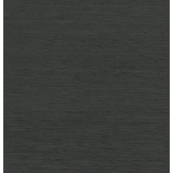 A-Street Prints Kira Charcoal Hemp Grasscloth Wallpaper Sample