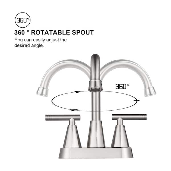 Zalerock High-gooseneck 4 in. Centerset Double Handle 360