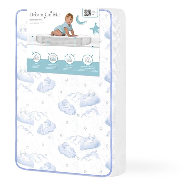 2-In-1 Breathable 3" Spring Coil Mini/Portable Crib Mattress