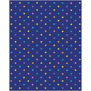 Crayola Polka Dot Blue 7 ft. 10 in. x 9 ft. 10 in. Area Rug