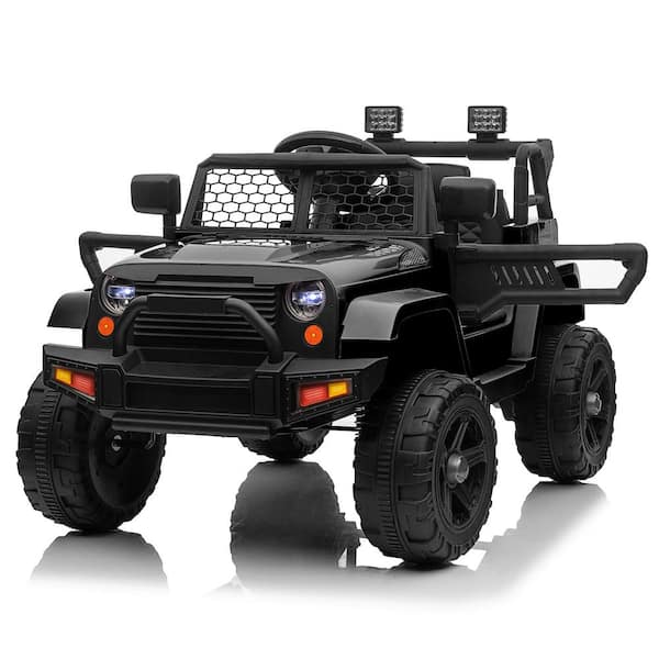 Karl home 12-Volt Kids Ride On Truck Car with Remote in Black