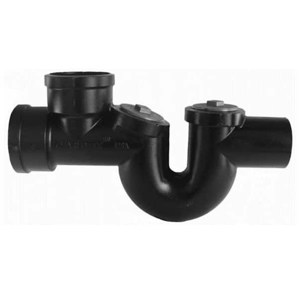 Charlotte Pipe 4 in. Cast-Iron No-Hub Running Trap