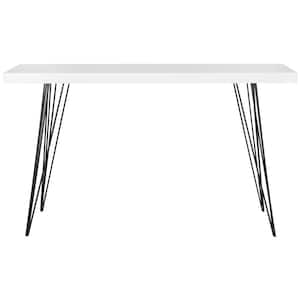 Wolcott 55 in. White/Black Wood Console Table