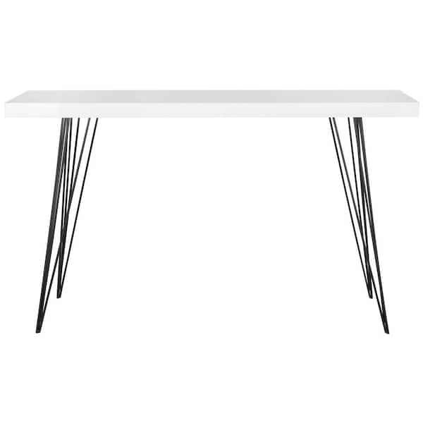 SAFAVIEH Wolcott 55 in. White/Black Wood Console Table