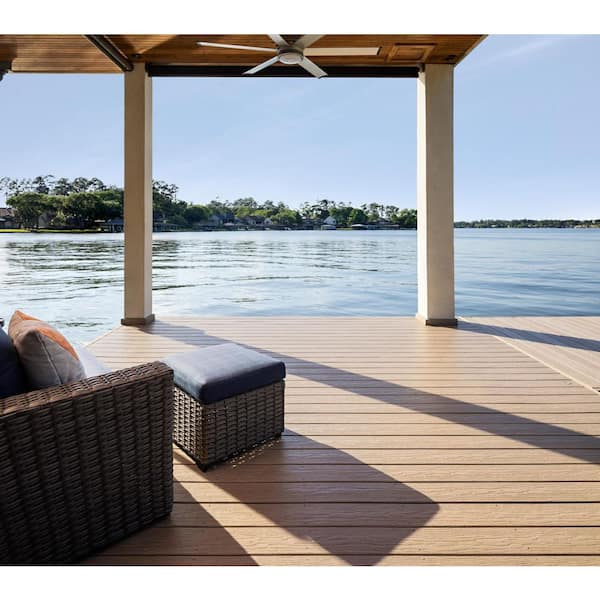 Vision CoolDeck Mochaccino 1 in. x 5.4 in. x 12 ft. Grooved Capped Composite Decking 10-Piece H-Pack