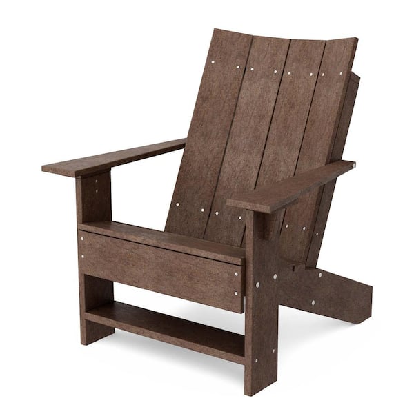 Wildridge Contemporary Tudor Brown Plastic Outdoor Adirondack Chair