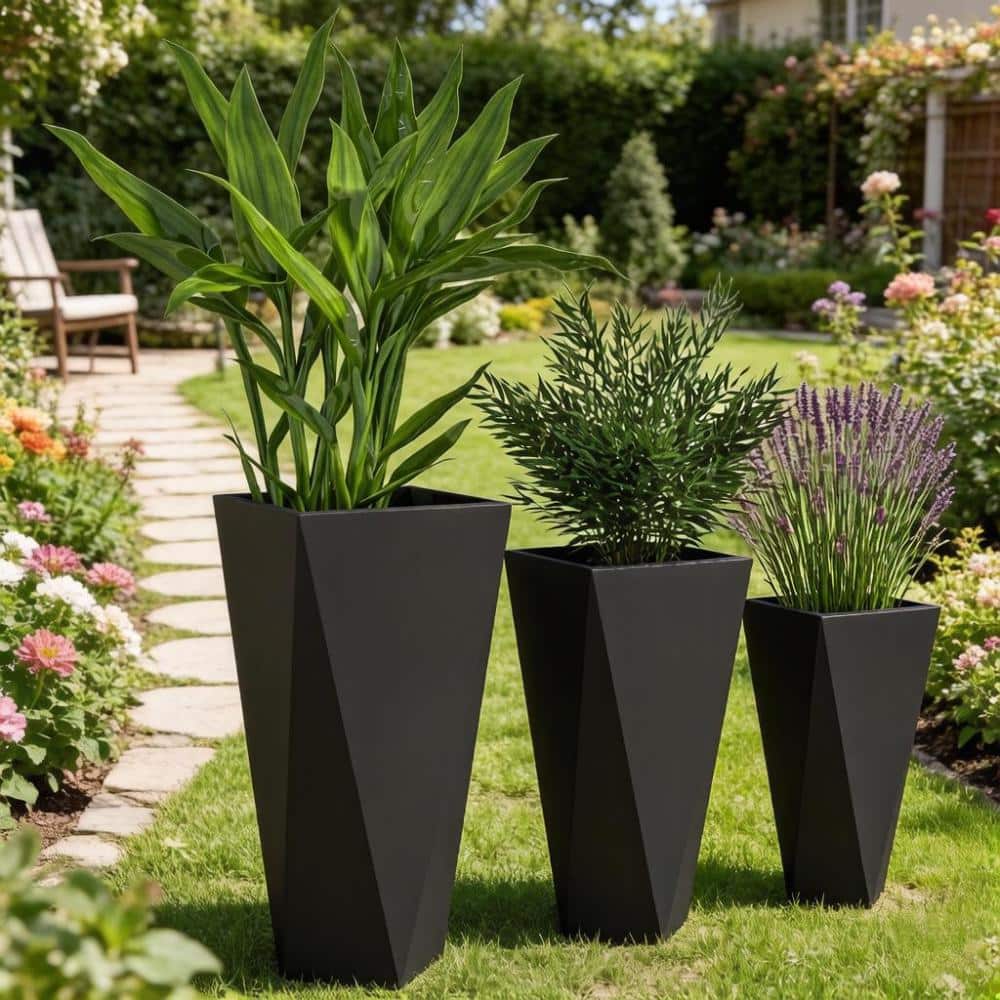 3Pcs Large Stackable Tapered Garden Planters for Yard Patio｜Set price history on PriceWatchPro
