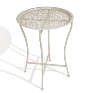 Atlantic Daisy Tray Side Table, Powder-Coated Metal Construction, Safe for Inside and Out, Folds for Small-Space