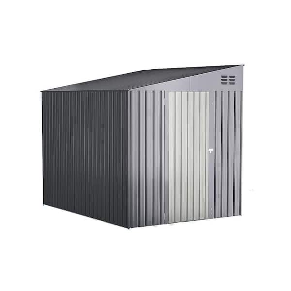 8 ft. W x 6 ft. D Metal Outdoor Storage Shed with Door for Garden, Backyard(48 sq. ft. )