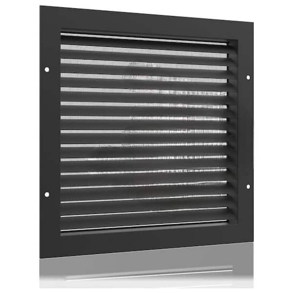 KIWDZFU 12 x 12 Square Black Aluminum Gable Vent with Screen for Enhanced Air Circulation and Stylish Design