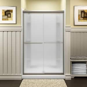 Finesse 43-48 in. x 70 in. Semi-Frameless Sliding Shower Door in Frosted Nickel with Handle