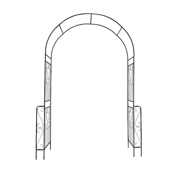Unbranded 94.5 in. x 55 in. Metal Garden Arch Arbor Trellis in Black for Climbing Vines Wedding Arch Trellis